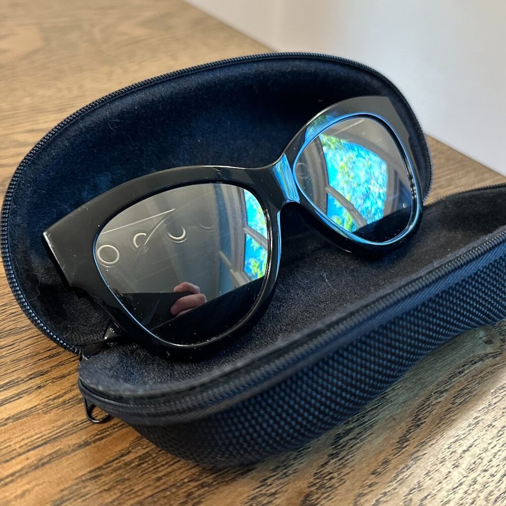 Authentic Alexander McQueen MCQ MQ0021SA 002 Mirrored Black Sunglasses W/ Case